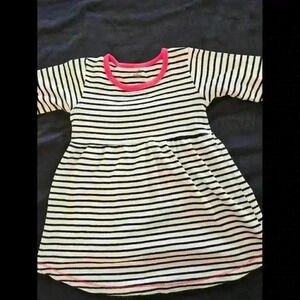 Adorable Striped Dress with Pink Trim for Kids